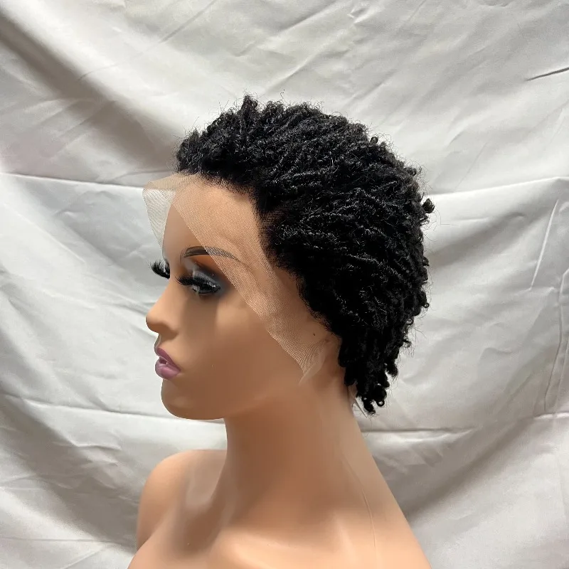 6 Zoll Butterfly Locs Echthaar 13x4 Lace Frontal Perücken Premium 150% Dichte Remy Haar Ohr-zu-Ohr Lace Glueless Perücke für Frauen – Detail 2