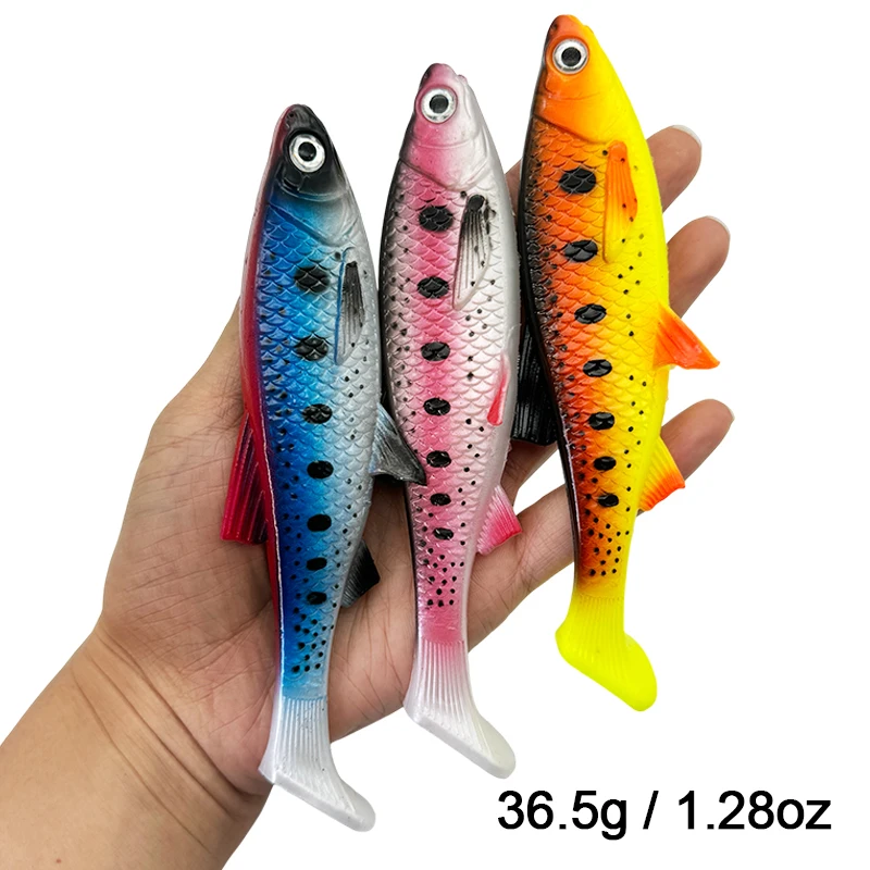 T-Tail Großer Weichköder für Süß- und Salzwasser, 15cm/36,5g Geeignet zum Angeln auf Barsch, Shad und Meeresfischköder – Detail 1