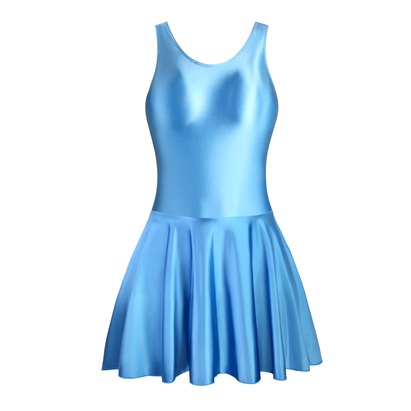 Women's Sexy Short Satin Skirt Tank Top Sleeveless Shiny Glossy Smooth Yoga Fitness Ballet Dance Dress Sports Activewear MJINM