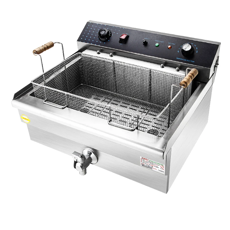 주방 레스토랑 판매를 위한 프라이팬 바구니가 있는 전문 자동 전기 프라이 20L 상업용 패스트 푸드 프라이팬