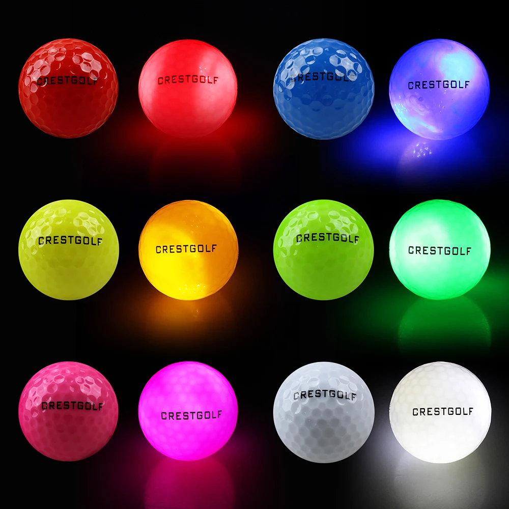 6Pcs Glow In The Dark Light Up Luminous LED Golf Balls 4 Built-in Lights For Night Practice Gift for Golfers