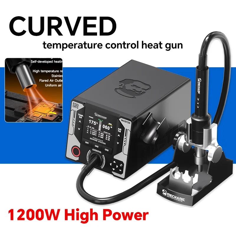 

Mechanic 1200W Intelligent Soldering Station Curve Hot Air Gun For Mobile Phone CPU IC BGA SMT Rework Station Repair Tools