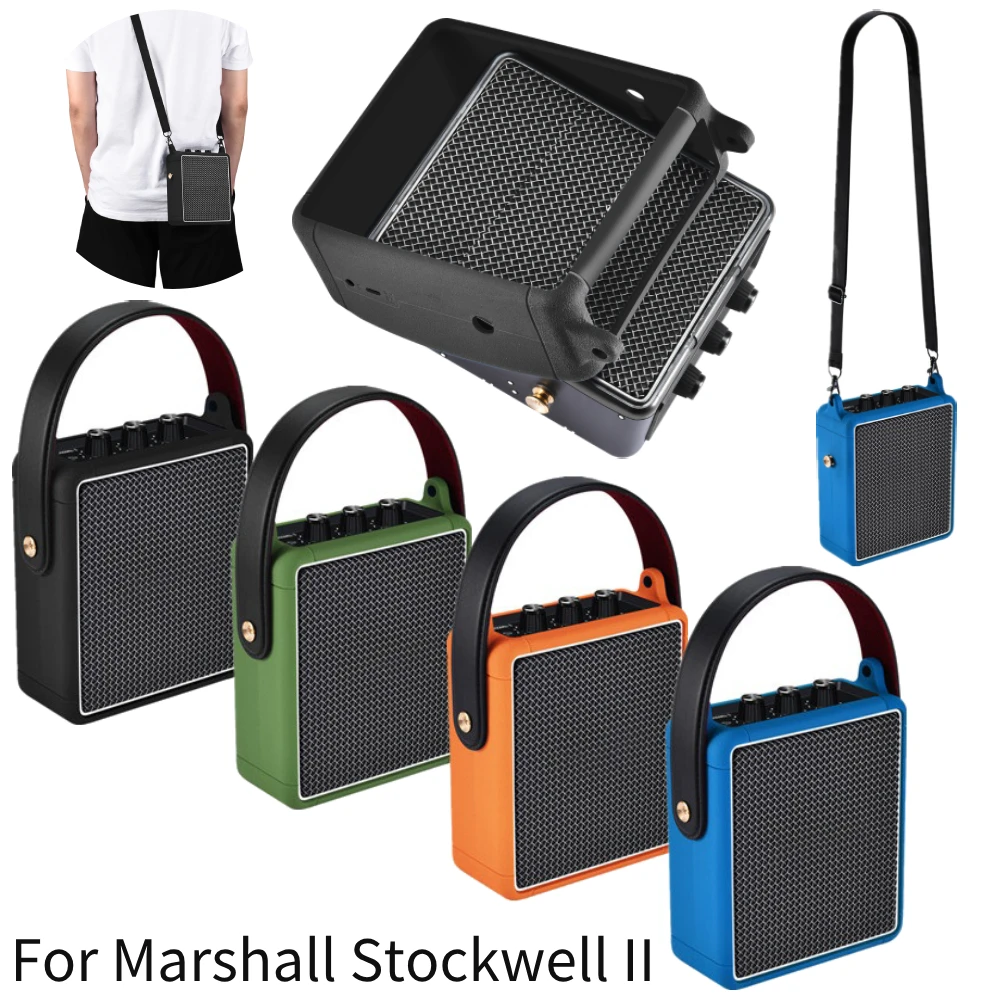 Speaker Storage Case for Marshall Stockwell II Speaker Protective Shell Travel Carrying Bag Anti-fall Speaker Soft Silicone Case