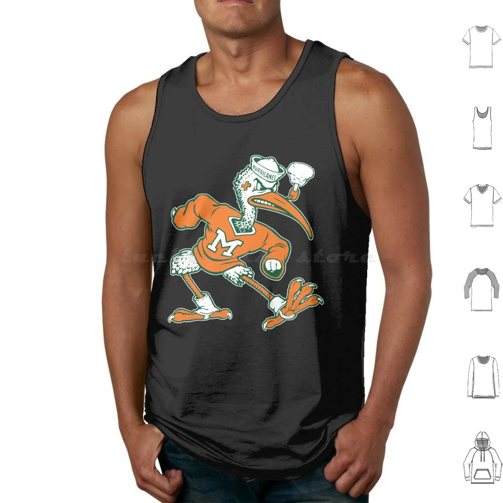 Vintage Mascot Of Univ. Of Miami Mascot Tank Tops Vest Sleeveless Alumni Basketball College Football Ibis Miami Retro