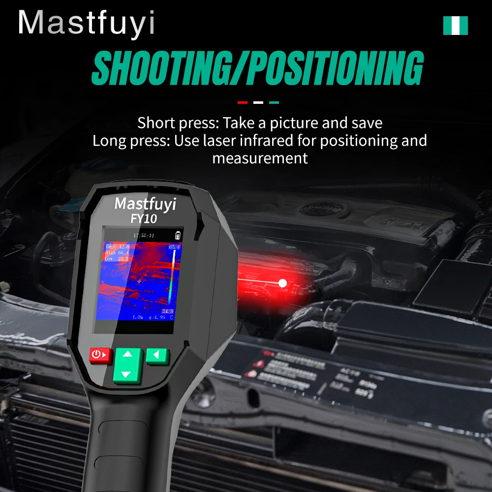 Kamera termowizyjna MASTFUYI FY10/11, rozdzielczość IR 240x320, ręczna kamera na podczerwień do napraw PCB, inspekcji rurociągów i zastosowań przemysłowych.