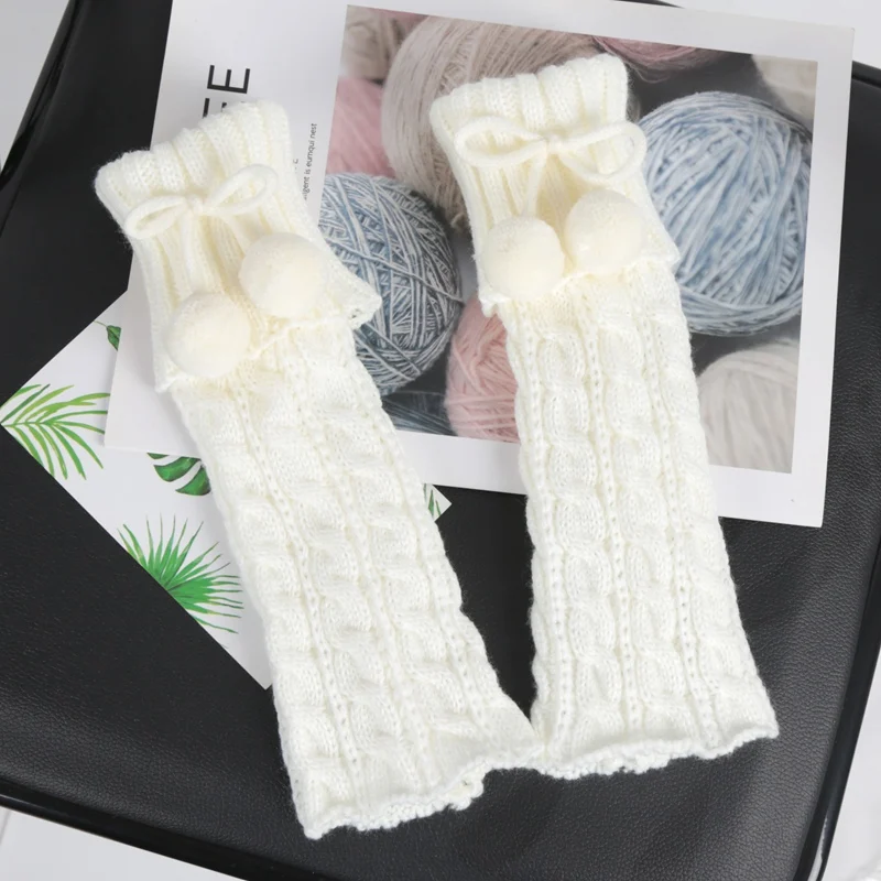 Weiche gestrickte Beinüberzüge für Kleinkinder, niedliche Waden-Beinlinge für Kinder, Mädchen, modische Kinder, Florsocken, Winter-Lolita-Kniestrümpfe – Detail 5