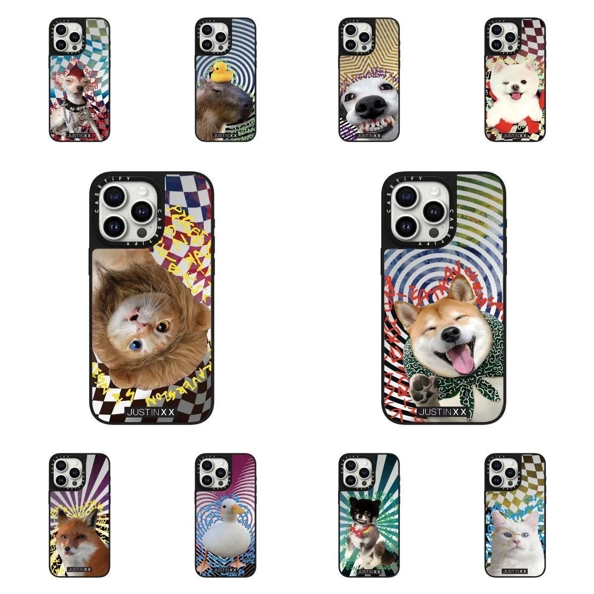 حافظة JUSTIN XX Animal Apple iPhone 15 ذات علامة تجارية مشتركة لهاتف iPhone 16 Pro Max حافظة صلبة لطيفة للحيوانات الأليفة 14/13 XS عصرية #1