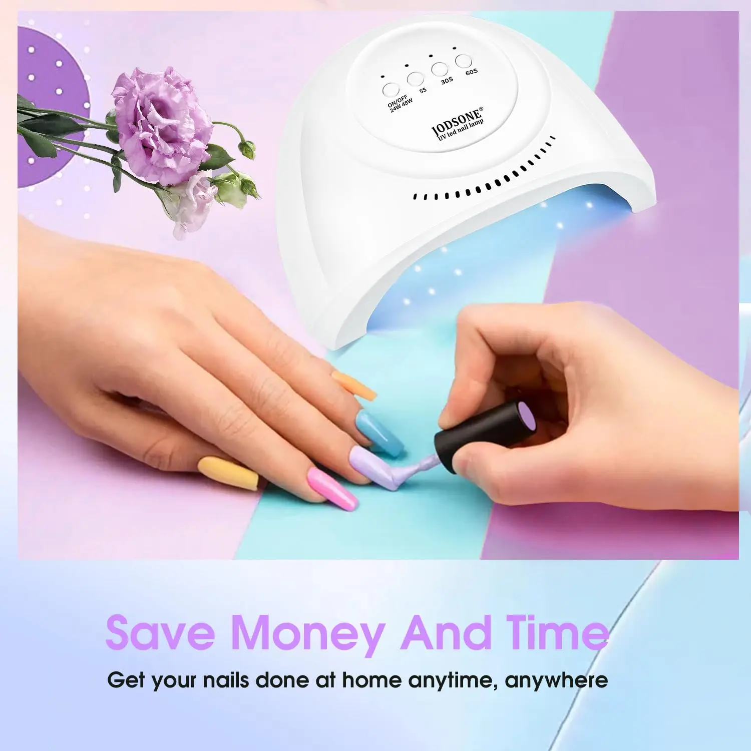 مصباح أظافر LED على شكل حرف U مع 30 مجفف أظافر خرز خفيف لطلاء الأظافر، مستشعر تلقائي 3 مؤقتات Led ضوء أظافر لأظافر الجل