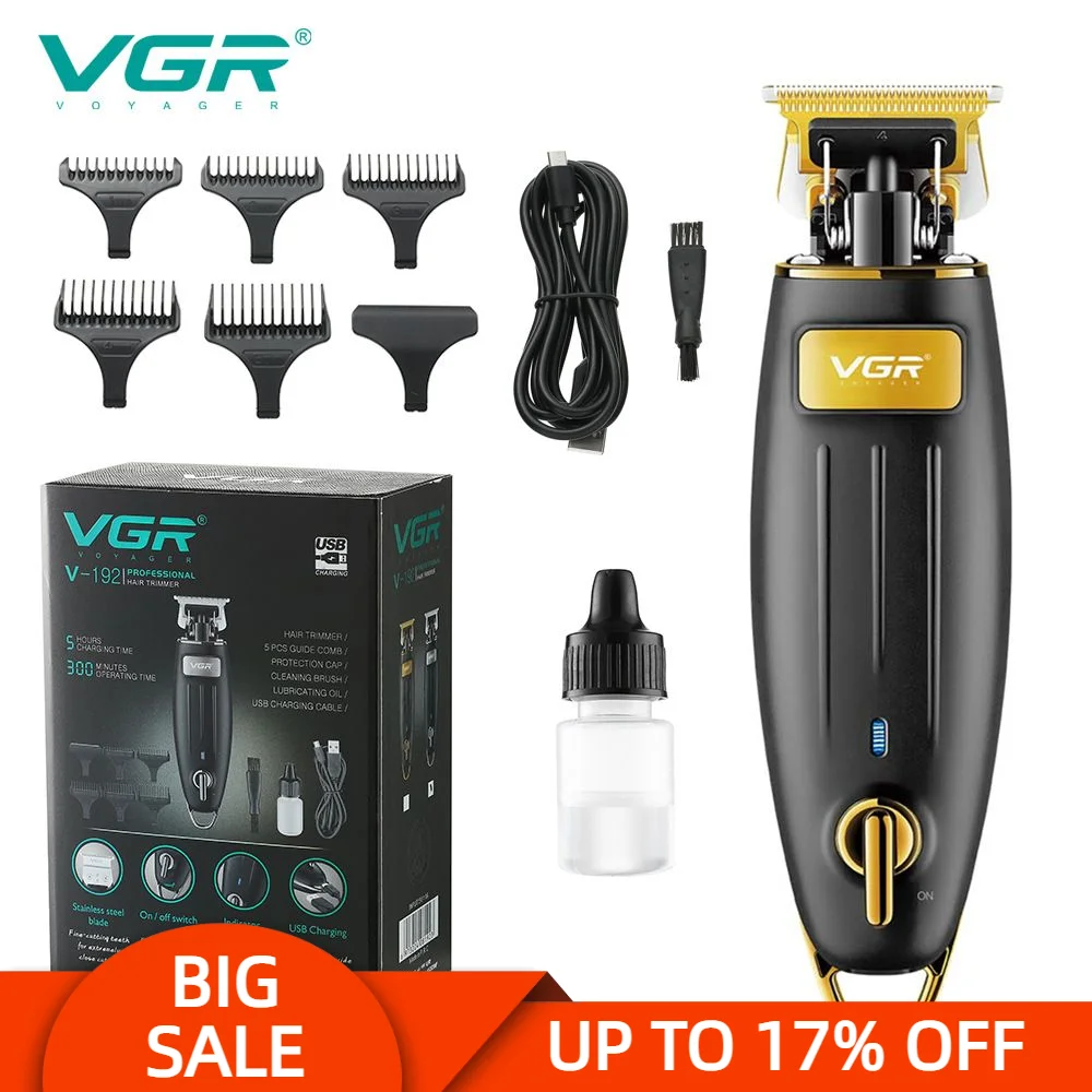 VGR 192 전기 헤어 클리퍼, 전문 개인 관리 가전 제품, USB 트리머, 이발 기계 살롱 VGR V-192