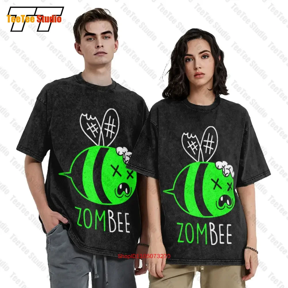 Zombee Funny Zombie Halloween Bumble Bee Vintage Oversized T-Shirt E7FB