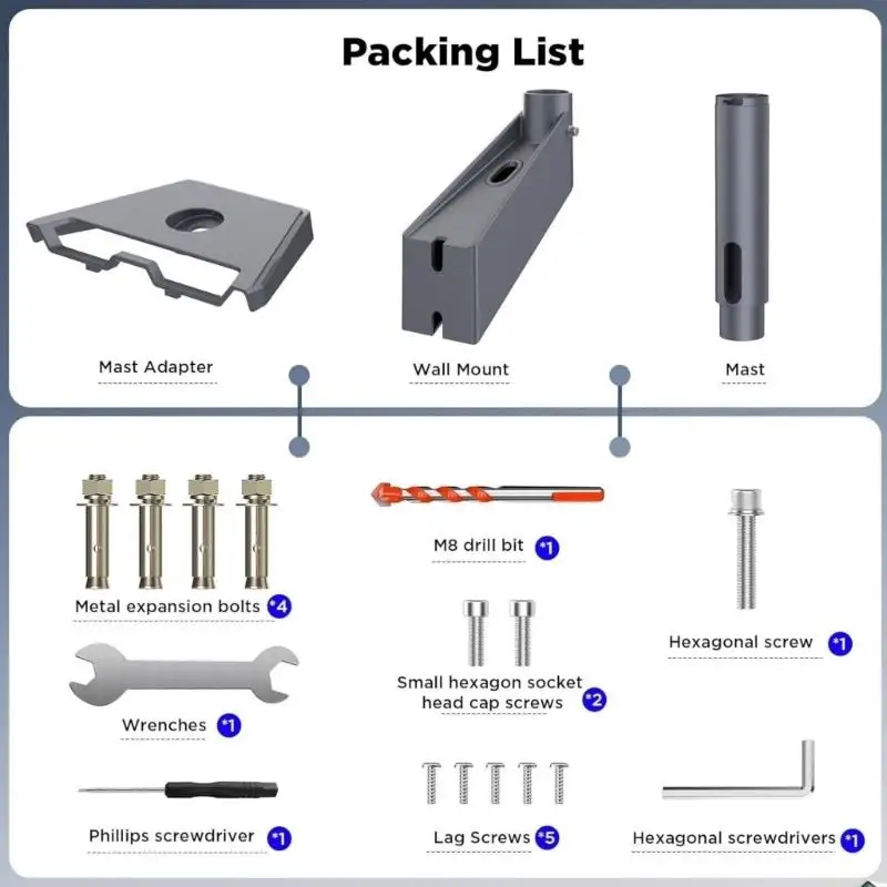 B03F Flexible Mounting Solution for Dish on Various Surfaces DIY Installation Included
