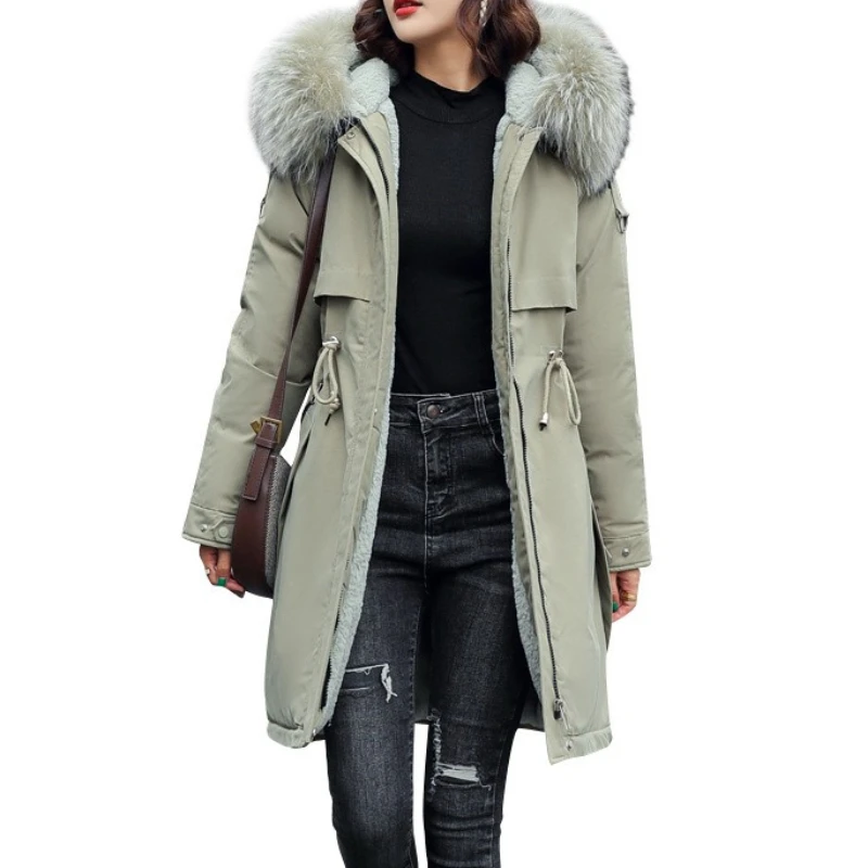 

Winter New Cotton Jacket for Women, Mid To Long Style, Knee Length, Detachable Inner Liner, Large Size, Overcoming The Challenge