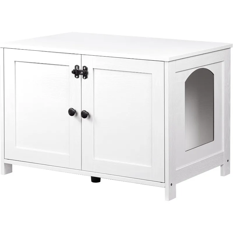

Litter Box Enclosure, Cat Litter Box Furniture with Removable Divider, Large Hidden Litter Box Furniture, Wooden Cat House