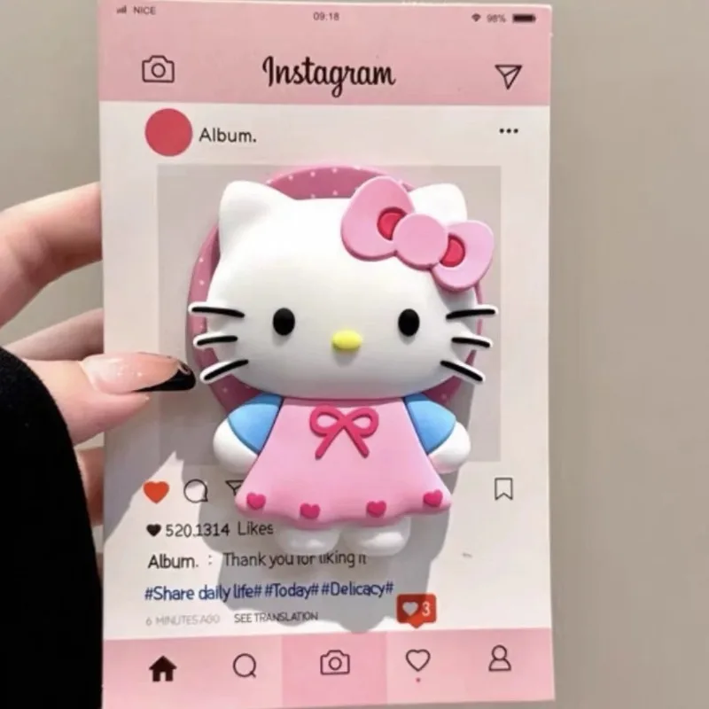 Kawaii hello kitty suporte magnético bonito dos desenhos animados brinquedo telescópico airbag suporte preguiçoso acessórios de mesa presente do estudante atacado