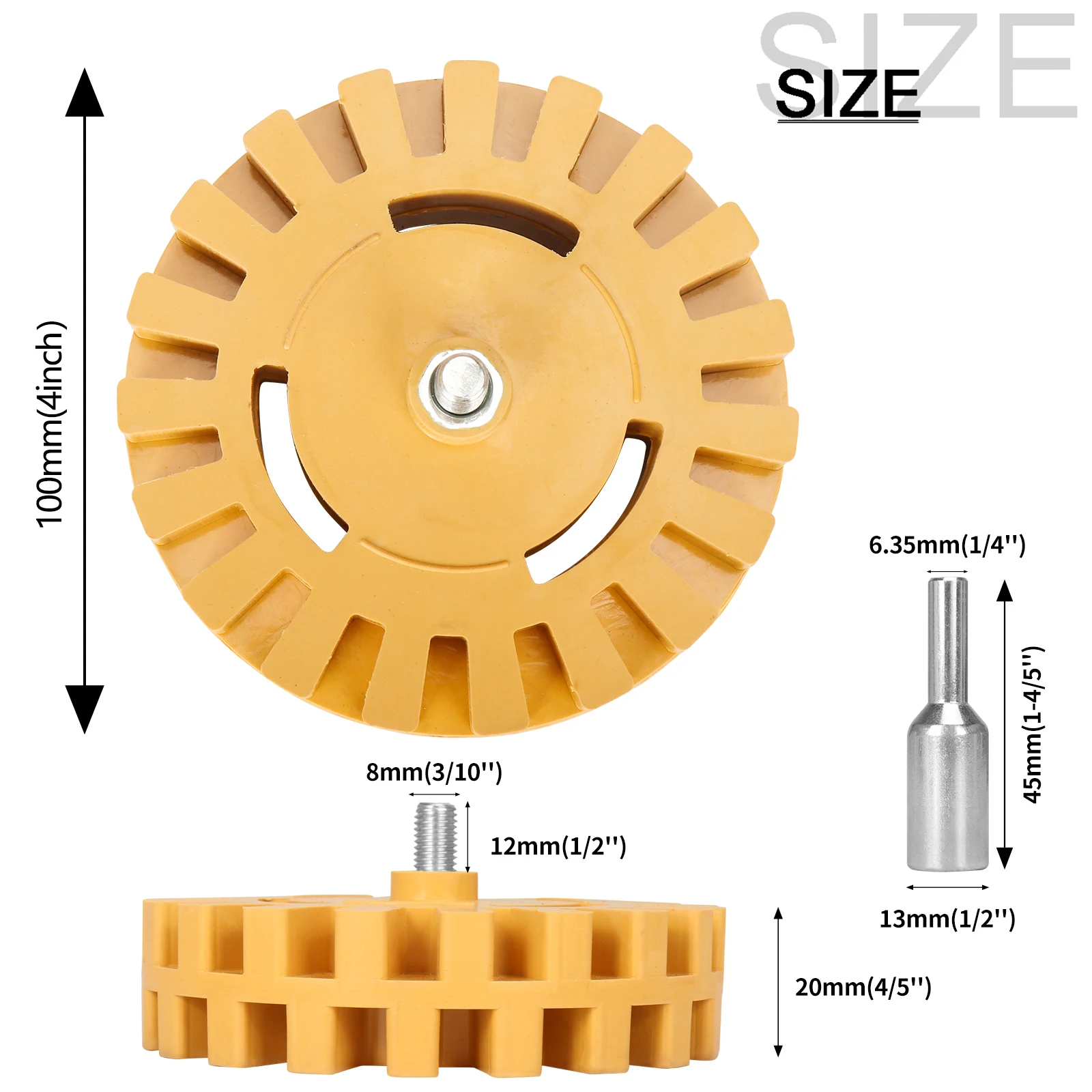 SIFANG 90/100mm Auto Gum Wiel Lijm Remover Gladde Boormachine Adapter Verf & Vinyl Decal Removal Tool voor Auto Reparatie
