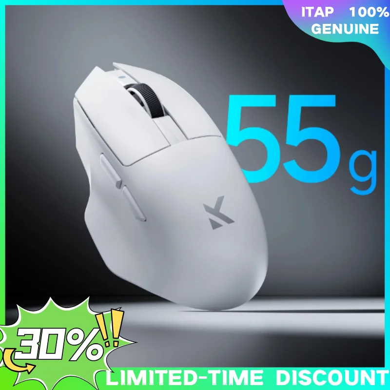 

New MCHOSE G7 Max Mouse Lightweight Ergonomic Wireless Gaming Office Mouse PAW3395 55g 800mAh 2.4GHz RF/BT/Wired Tri-Mode Mouse