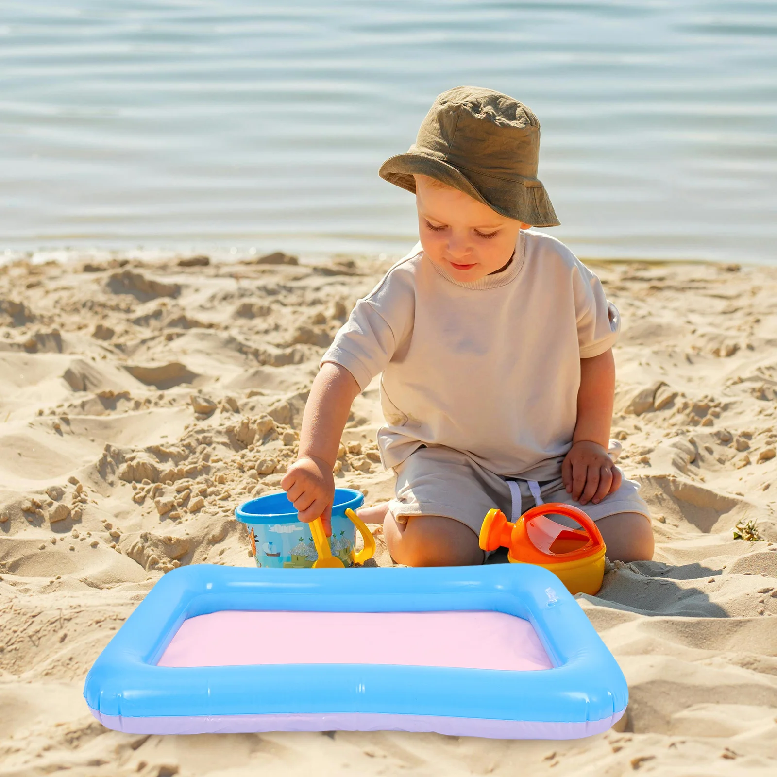 Indoor PVC opblaasbare zandbak lade draagbare vormbare kinderen zandtafel zomer mini zwembad drijvende zand speelbak voor kinderen