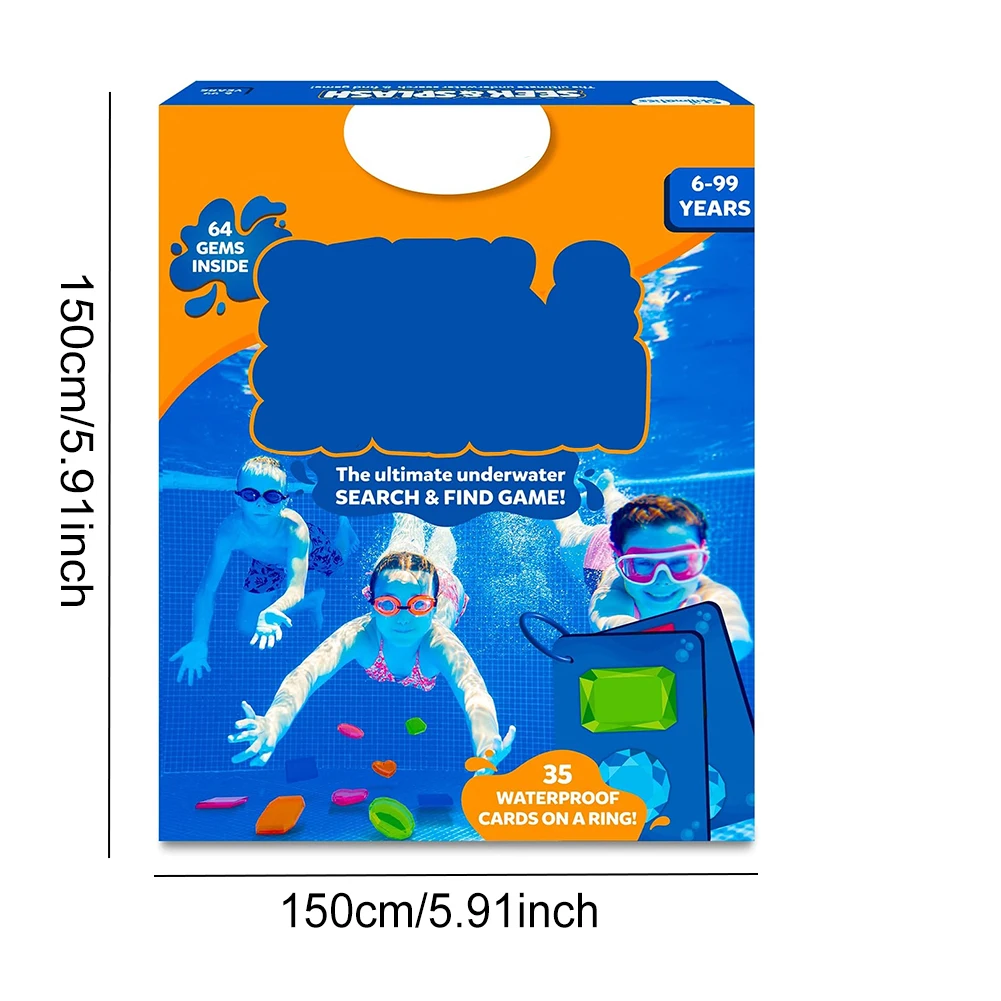 1/2 Juego de gemas coloridas subacuáticas para piscina, gemas de buceo, juguete para piscina, incluye 64 gemas coloridas, juegos de piscina de verano, actividades al aire libre