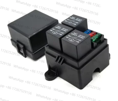 Car Relay 3-Way Fuse Box Terminal Link 12V 24V Relay Spot Light Refit Switch Control the Safety Box 40A 80A