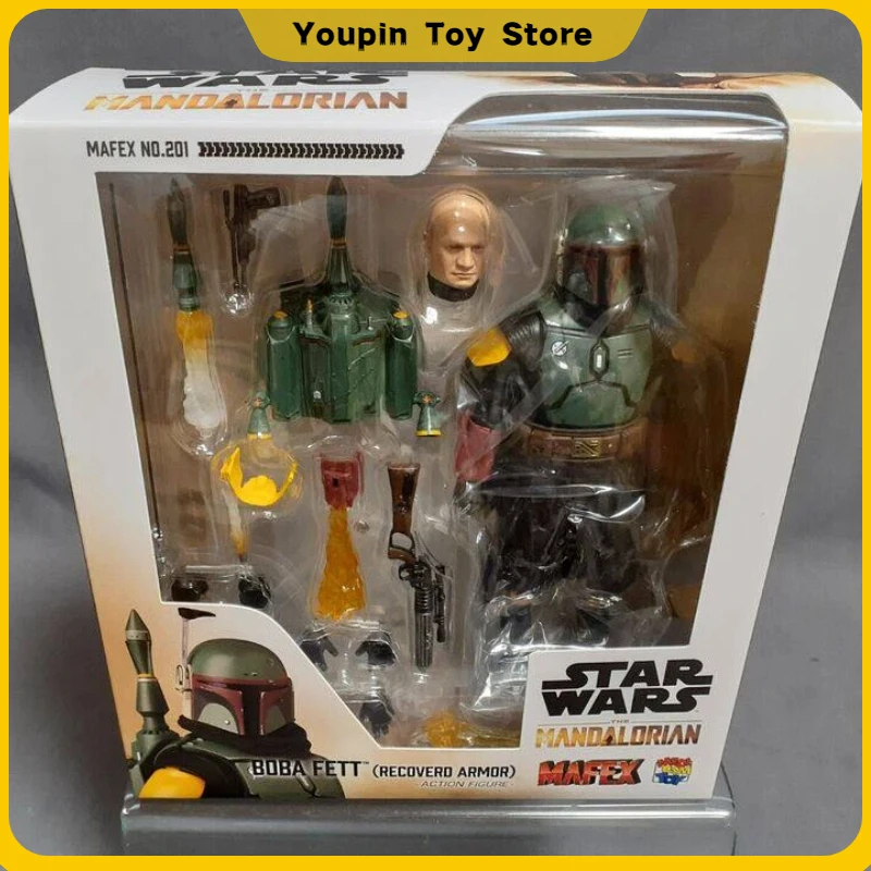 

6-Inch Star Wars The Mandalorian Mafex No.201 Boba Fett (Recovero Armor) Action Figure Collectible Model Movable Joints Toy Gift