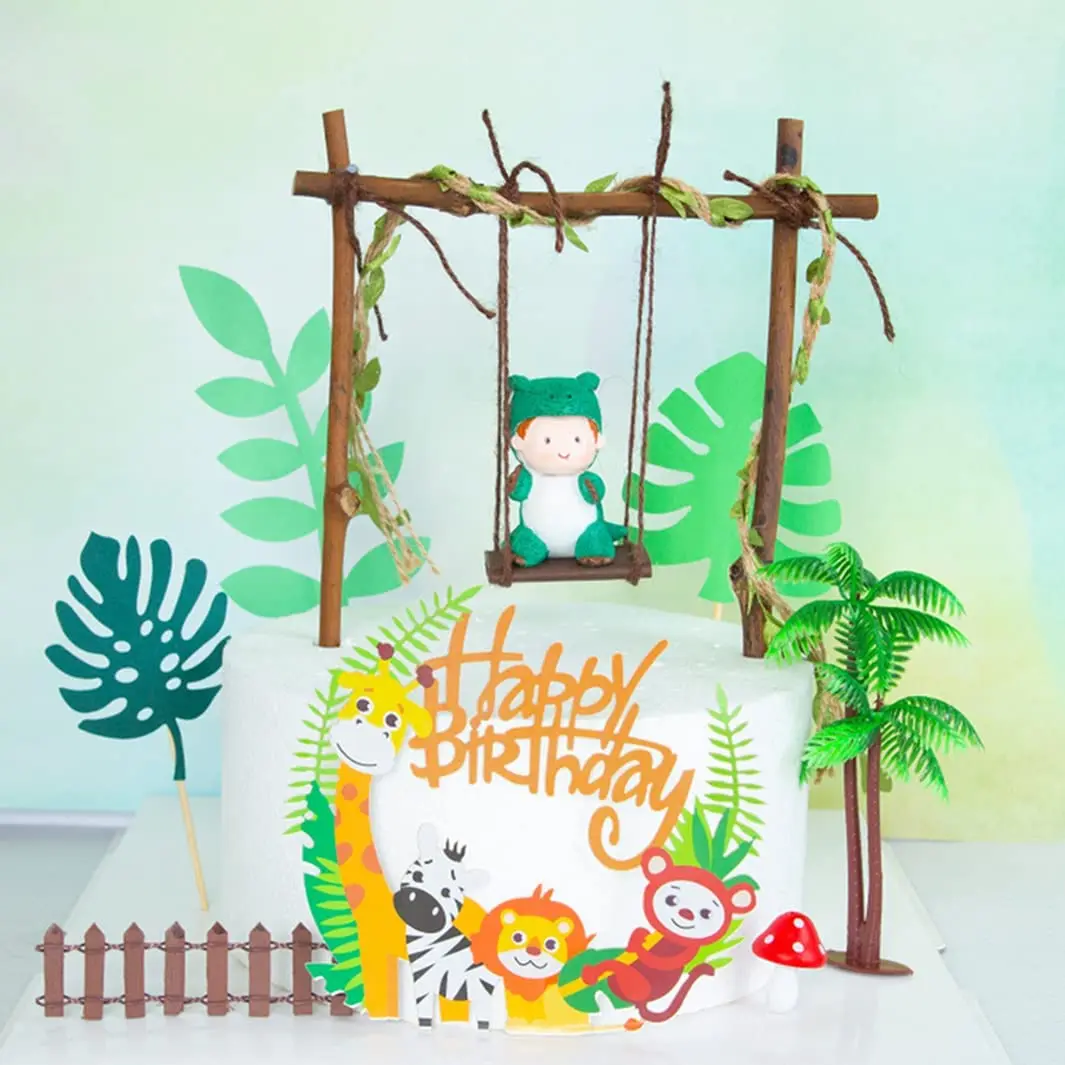 Waldtier Thema Cupcake Topper Igel Schaukel Kuchen Topper Figur Puppe Kinder Baby Dusche Geburtstag Geschenk Woodland Party Dekor – Detail 16