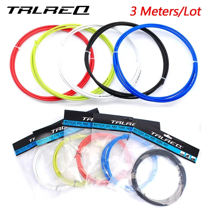 

TRLREQ 3m Bicycle Brake Cable Shift Cable Housing 4mm/5mm Brake Pipes Tube Shifting Derailleur Line for MTB Road Mountain Bike