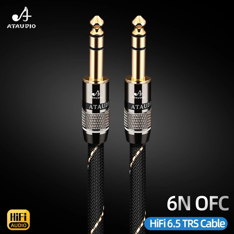 High-End 6N OFC Leiter HiFi 6,5mm TRS Audiokabel mit 6,5mm TRS Stecker-zu-Stecker Verbindung für Lautsprecher und Mischpulte