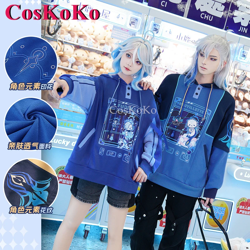 

CosKoKo Neuvillette/Furina Cosplay Game Genshin Impact Costume Fashion Daily Outfit Hoodie Halloween Party Role Play Clothing