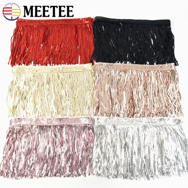 

1-5Yards 14cm Sequins Tassel Fringe For Sewing Lace Trim Dress Decoration Ribbon DIY Handmade Performance Clothing Accessories