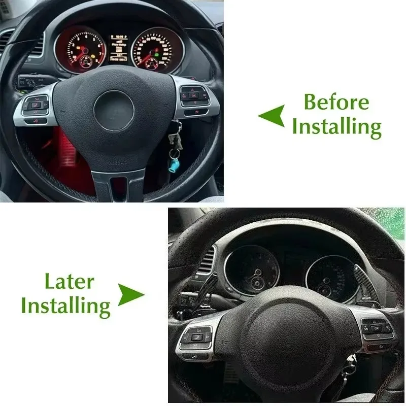 Carbon Fiber Lenkrad Paddle Shifter DSG Verlängerung Für Volkswagen Golf 5 Golf 6 Jetta Passat Polo Scirocco Zubehör – Detail 3