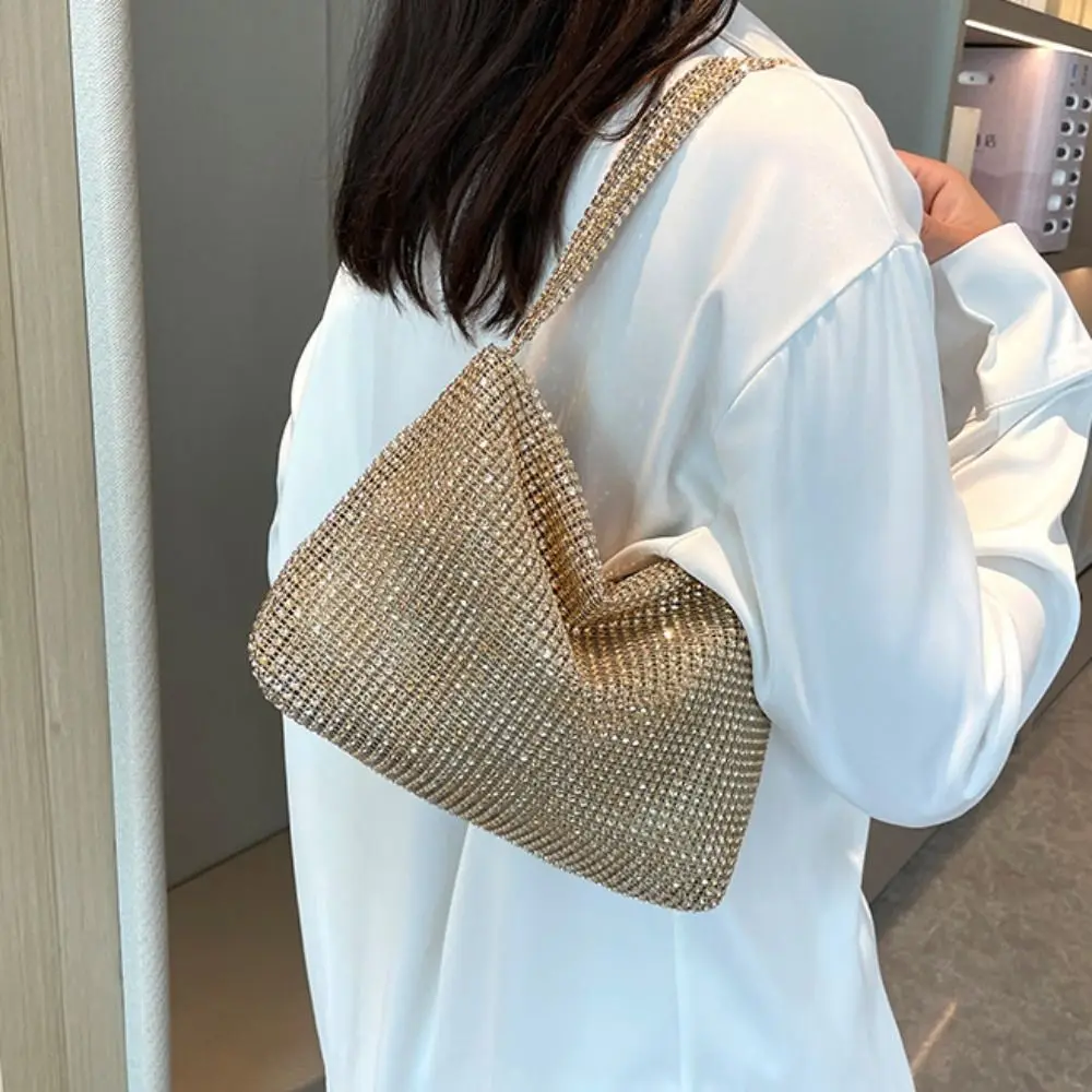 

Korean Fashion Rhinestone Underarm Bag Personality Colorful Shoulder Bag Women's Handbag Party Simple Crossbody Bag