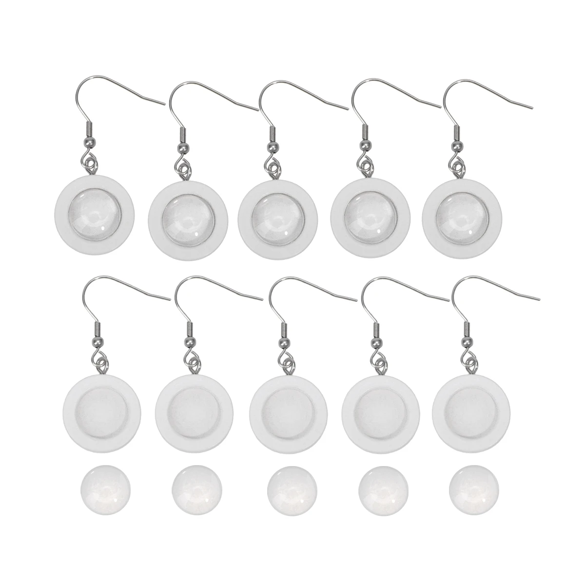 10pcs 12Mm Diy Earring Accessories Wooden Bezel Blanks Round Bases For Jewelry Making Crafts Lightweight Durable With Glass