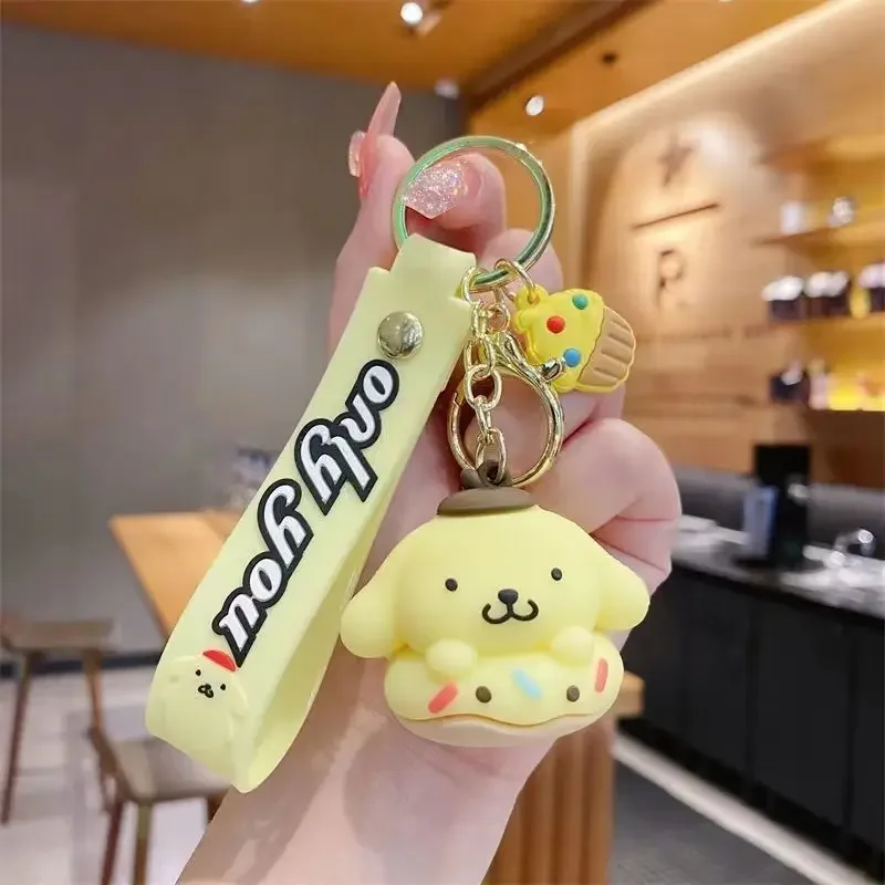 Sanrio Kawaii Donut llavero Kuromi HelloKitty llavero bolso escolar muñeca adorno dibujos animados lindo coche colgante accesorios regalo