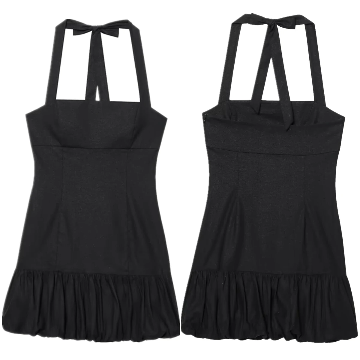 

Jenny&Dave French Retro Black Suspender Tutu Dress Women Minimalist Summer Backless Tank Dresses Sexy Mini Dress For Women