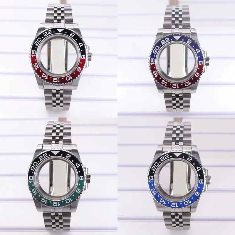 100M Diving Watch Case 40mm For GMT Seiko NH35 NH36/38/34 Miyota 8215 ETA2824 Movement 28.5mm Dial Jubilee Bracelet Slide Buckle