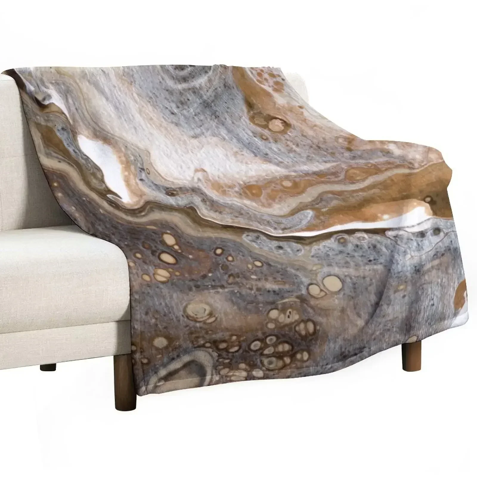 I Spilled My Latte Acrylic Pour Painting Throw Blanket Soft Big Decorative Sofa Blankets