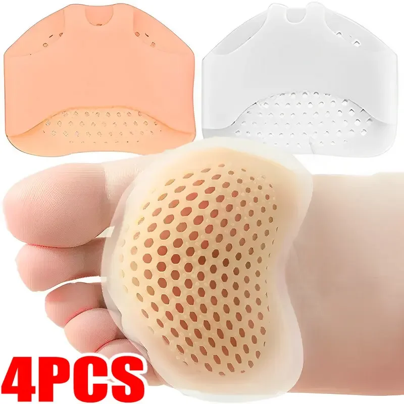 4PCS Silicone Forefoot Metatarsal Pads Pain Relief Orthotics Foot Massage Anti-Slip Protector Elastic Cushion Foot Care Tool