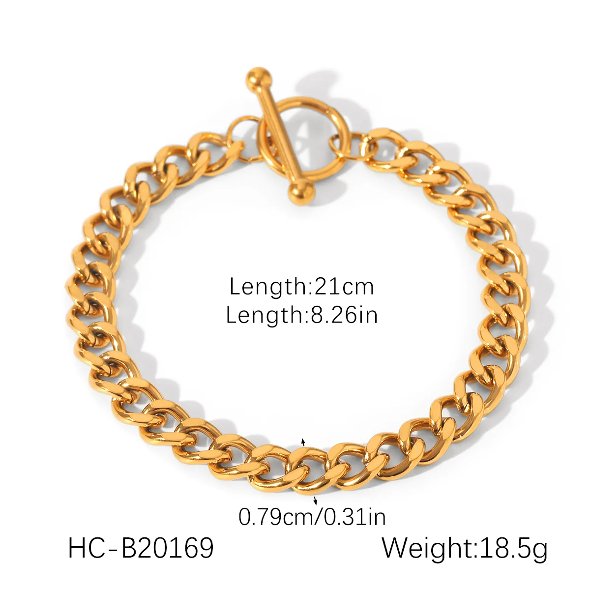 Vintage 18k Vergoldetes Edelstahl-Armband Übertriebenes Design Herren Damen Dicke Kette O-Verschluss Armband Party-Schmuck Geschenke – Detail 3