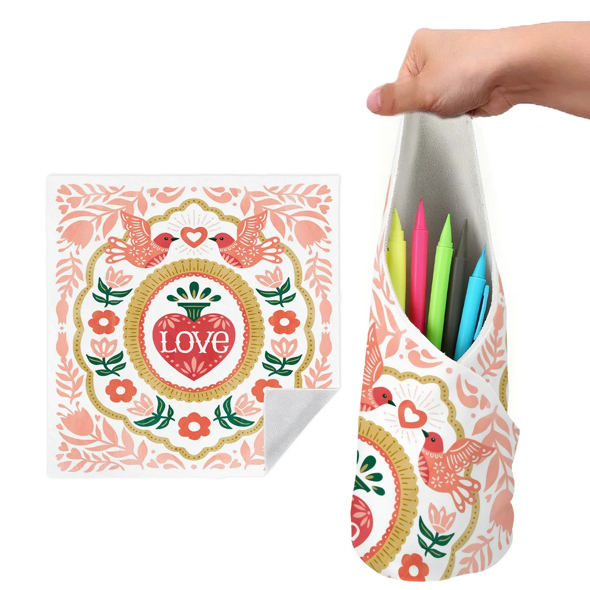 1pc Multifunctional Magic Adhesive Fabric Cloth for Travel Makeup and Camera Protection Reusable Valentine'S Day Gift Pouch