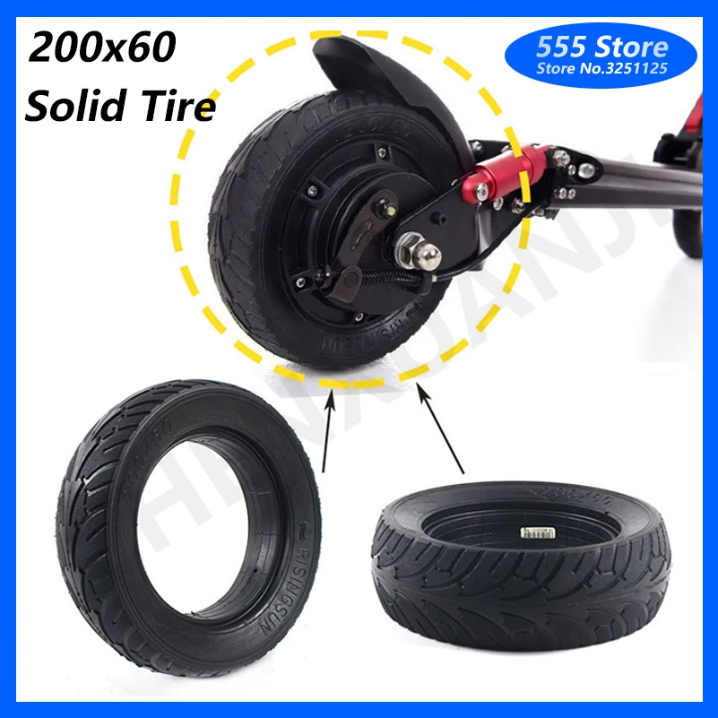 200x60 Solid Tyre Electric Scooter  Tire 8 Inch Explosion-proof  for INOKIM Light MACURY Zero 8/9