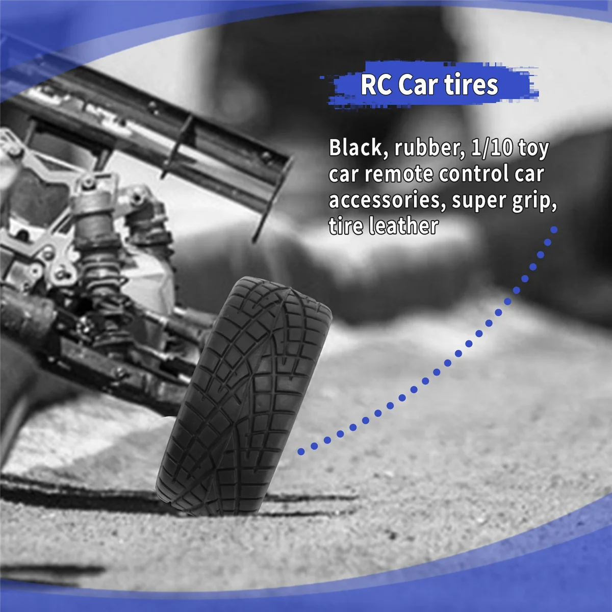 New 1/10 RC Car On Road Performance Rubber Racing Tire Tyre 8001 with Sponge 4pcs