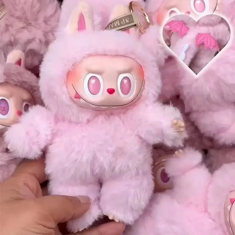 2025 panas replika kotak buta Monster seri Labubu Pink Angel Zimomo perubahan boneka liontin lucu Desktop ornamen mainan hadiah ulang tahun