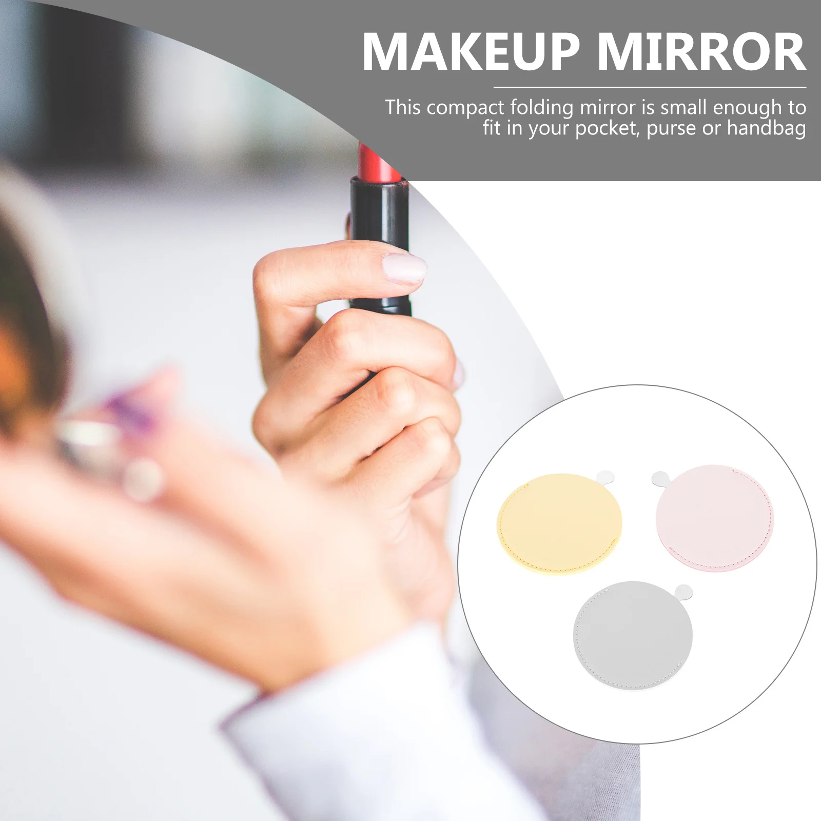 3 pçs pequenos espelhos de maquiagem portáteis compactos redondos mini espelho de bolso de viagem para mulheres meninas espelho compacto