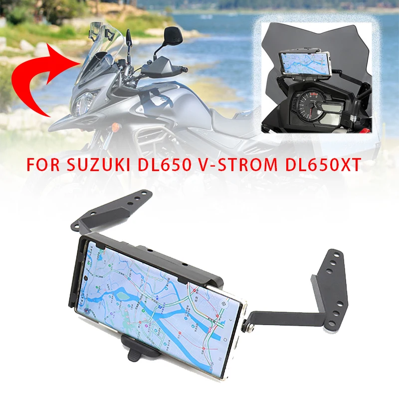 

Motorcycle Aluminum Charging Mobile Phone Bracket GPS Navigation Board Bracket Fit For Suzuki DL650 V-STROM DL650XT 2017-2019