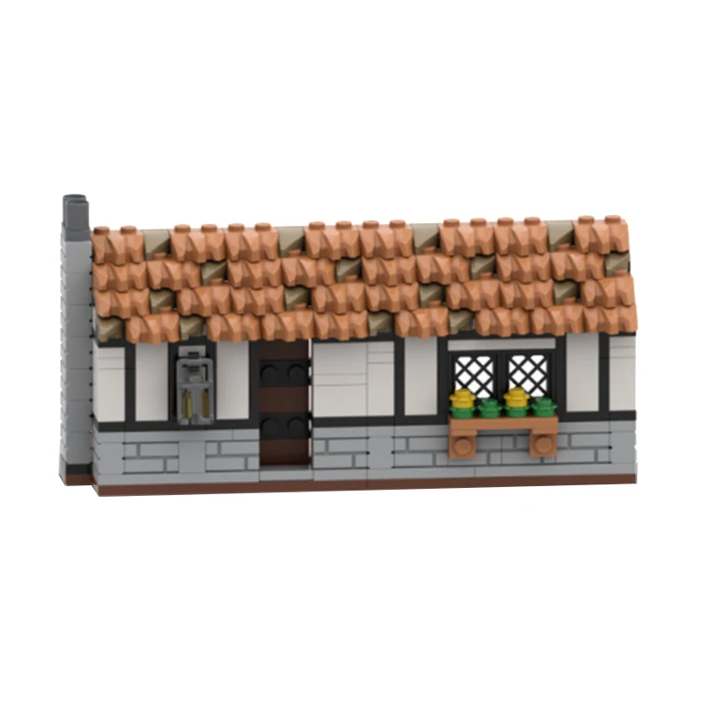 MOC 230PCS Street View Medieval Military Farmhouse Building Blocks Castle Lion Knight Castle House Toys For Kid Christmas Gift