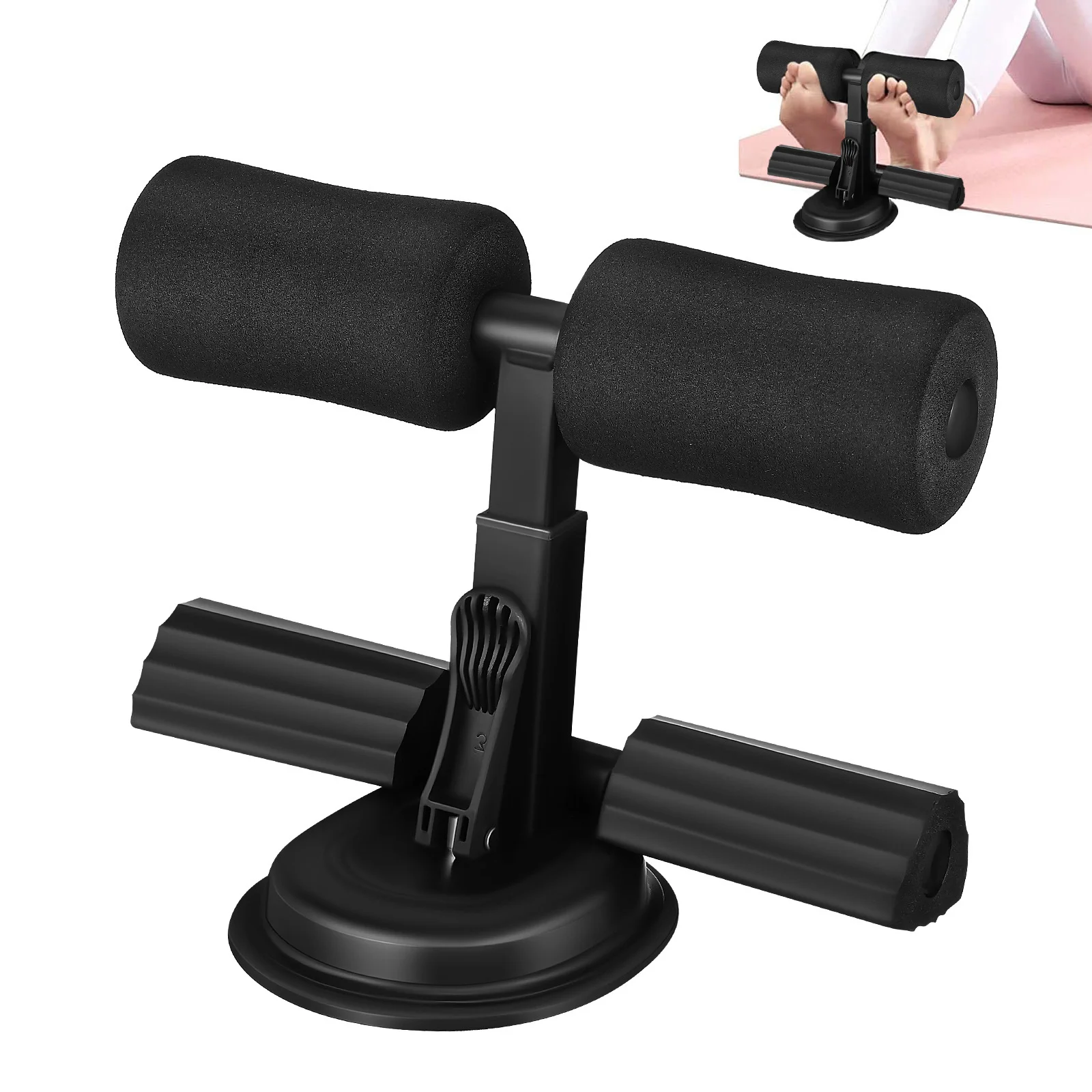 

Adjustable Sit Up Bar for ABS with Suction Cups Abdominal Machine Ab Workout Equipment Home Fitness Core Exercise Sit Up