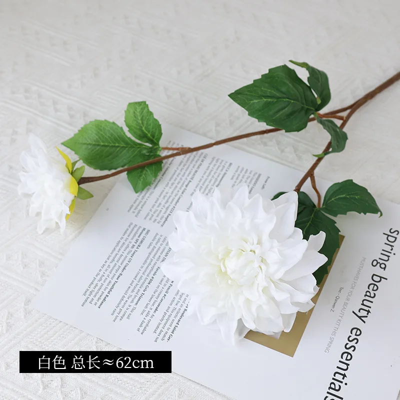 5Pcs/lot High-grade Feel Moisturizing Dahlia Real Touch Artificial Flowers Wedding Decor Home Party Table Decor Floral Wholesale