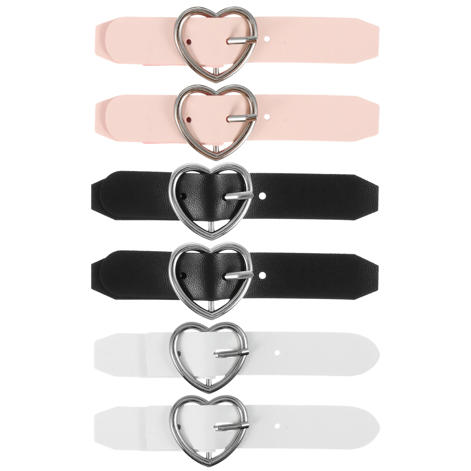 

6 pcs 6 Heart Buckle Pins Smooth PU Fashionable Zinc Alloy Lattice Skirts Practical Uniform Accessories Stylish