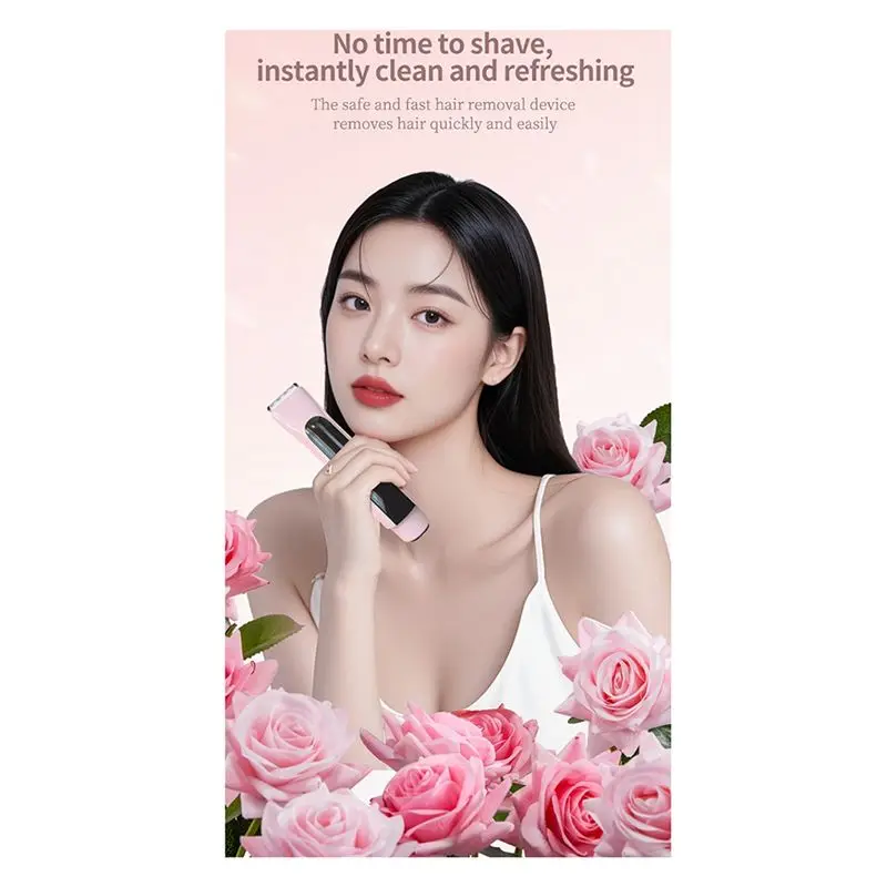 【PLAISIR】 ماكينة حلاقة بيكيني مزدوجة الرأس للنساء ماكينة حلاقة كهربائية رطبة وجافة غير مؤلمة لتشذيب البيكيني الناعم