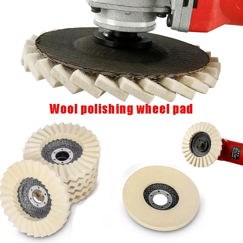 4.5/5Inch 115/125Mm Wool Polishing Wheel Wool Felt Pad Grinder Accessories Grinding Disc for Metal Glass Ceramic Polishing